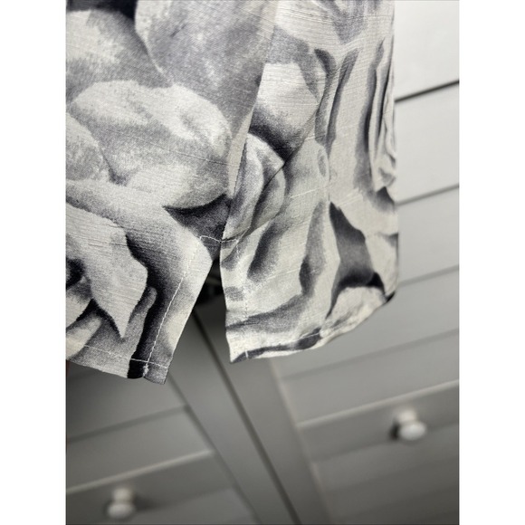 R2R Vintage 100% Silk Floral Short Sleeve Button Down Top Size Large - Picture 7 of 8